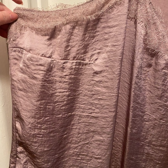 Plus Size Nine West V-Neck Camisole with lace trim in Washed Grape - Picture 4 of 8